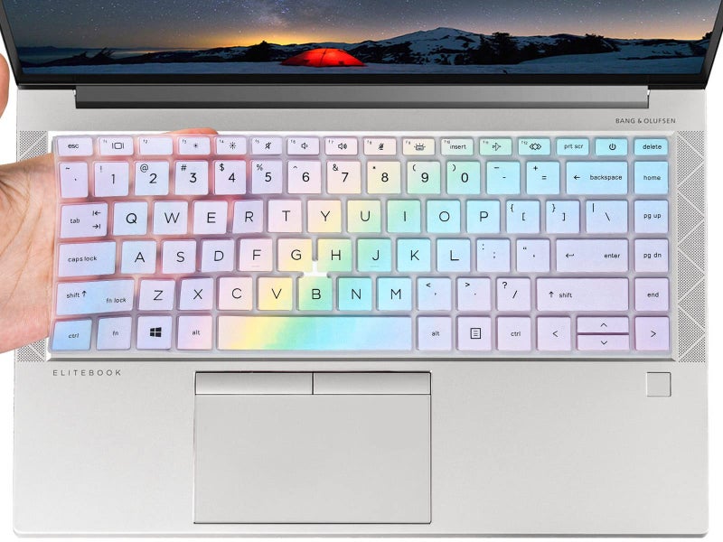 imComor Keyboard Cover for 2021 2022 HP EliteBook 840 G7 G8 14 Inch Notebook Keyboard Skin, HP EliteBook 845 G8 G7 14 Inch Notebook Keyboard Skin Cover Protector, Colorful Rainbow - Image 1