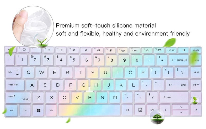 imComor Keyboard Cover for 2021 2022 HP EliteBook 840 G7 G8 14 Inch Notebook Keyboard Skin, HP EliteBook 845 G8 G7 14 Inch Notebook Keyboard Skin Cover Protector, Colorful Rainbow - Image 5