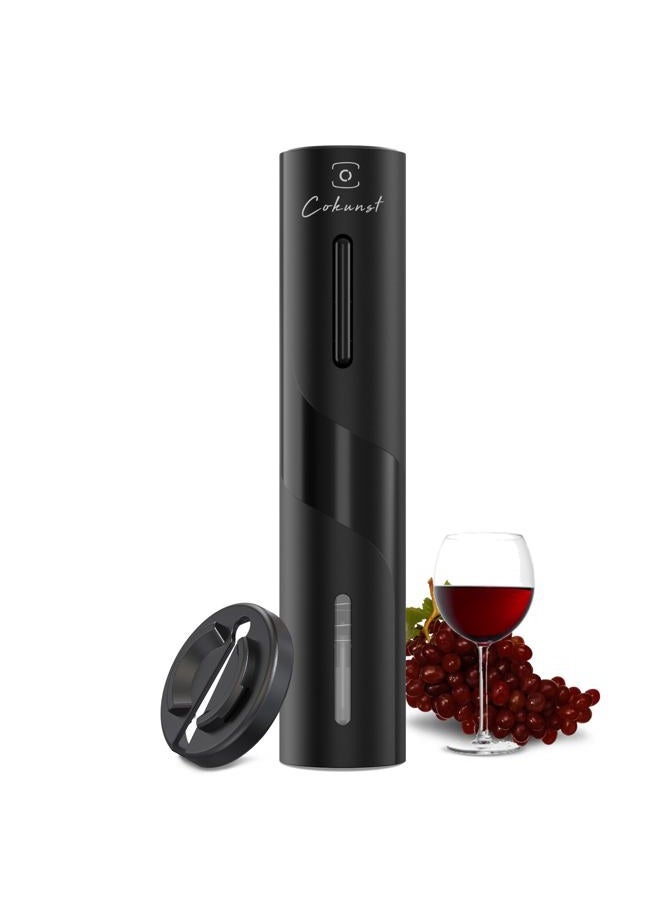 COKUNST Electric Wine Opener, Battery Operated Wine Bottle Openers with Foil Cutter, One-click Button Reusable Automatic Wine Corkscrew Remover for Wine Lovers Gift Home Kitchen Party Bar Wedding - Image 1