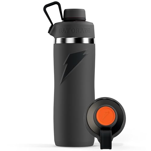 Gatorade زجاجة ماء ستانلس ستيل جاتوريد 'أوفر تايم' سعة 22 أونصة، غطاء لولبي، رمادي - Image 1