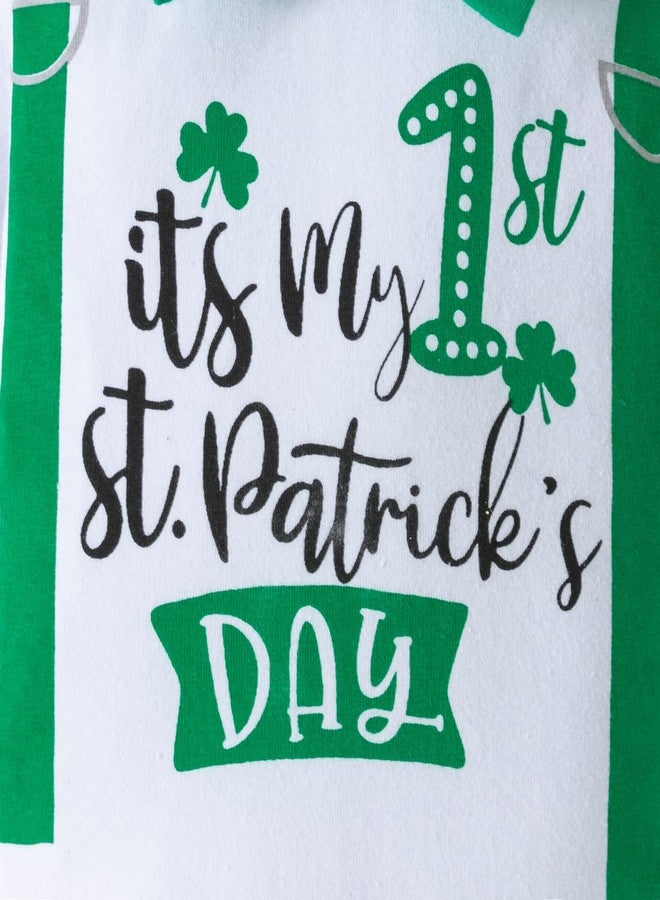 Fairy Baby My First St. Patricks Day Baby Boy Gentleman Outfit Green Bow Tie Romper Shamrock Pant Set Lucky Chram Hat 0-3M - Image 3