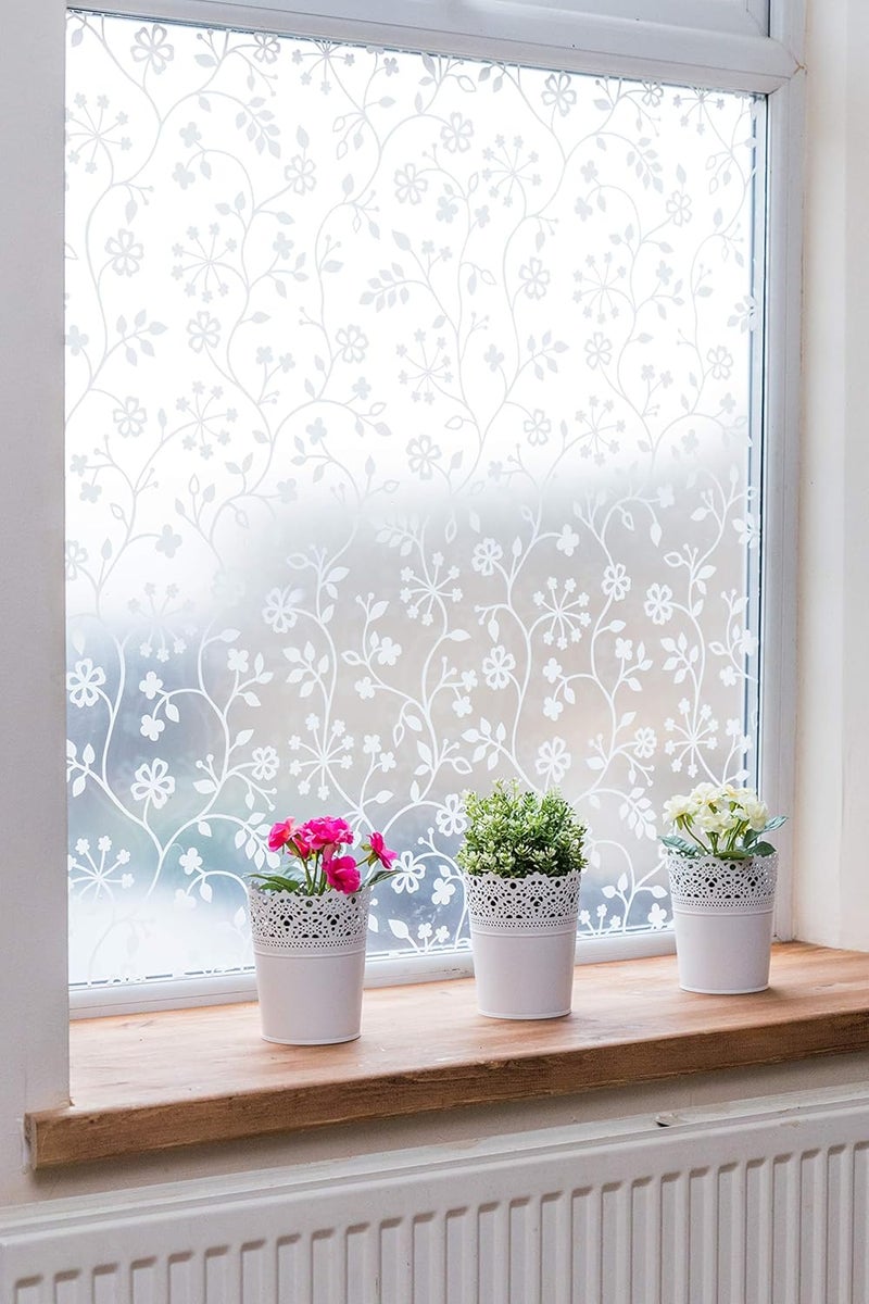 d-c-fix Privacy Window Film Tord - 45cm x 1.5m - Self-Adhesive Floral Pattern for Glass Windows - Image 4