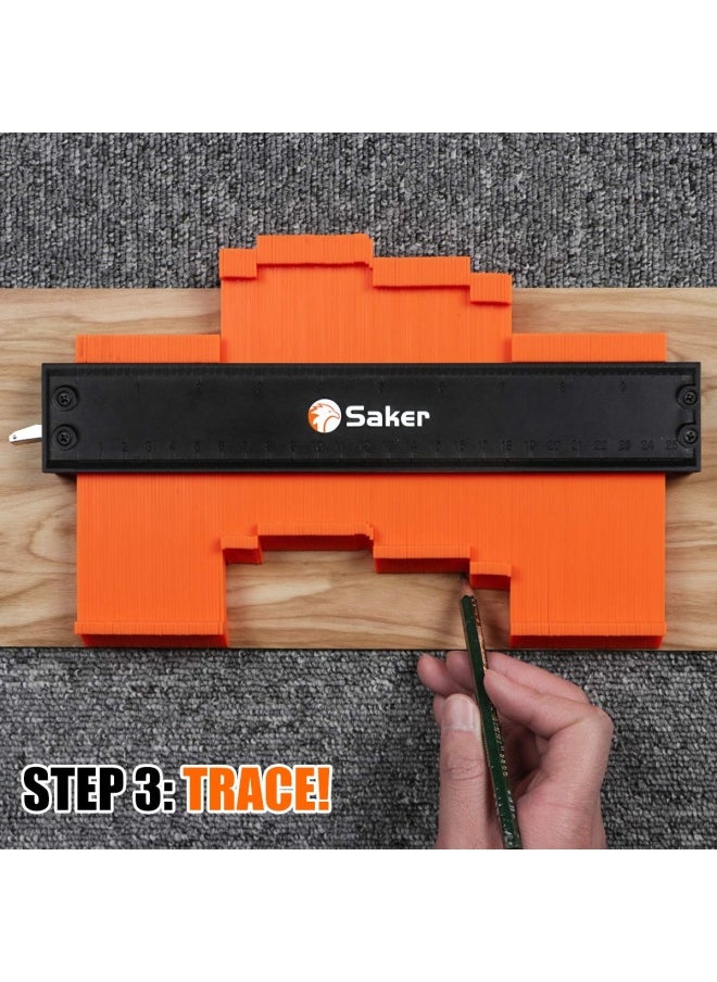 Saker - Contour Gauge 10 Inch Lock Profile Tool-Adjustable Lock-Men Gifts for Men Dad Him Boyfriend Husband-Precisely Copy Irregular Shape Duplicator-Irregular Welding Woodworking Tracing - Image 1