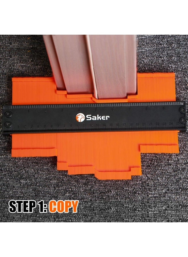 Saker - Contour Gauge 10 Inch Lock Profile Tool-Adjustable Lock-Men Gifts for Men Dad Him Boyfriend Husband-Precisely Copy Irregular Shape Duplicator-Irregular Welding Woodworking Tracing - Image 1