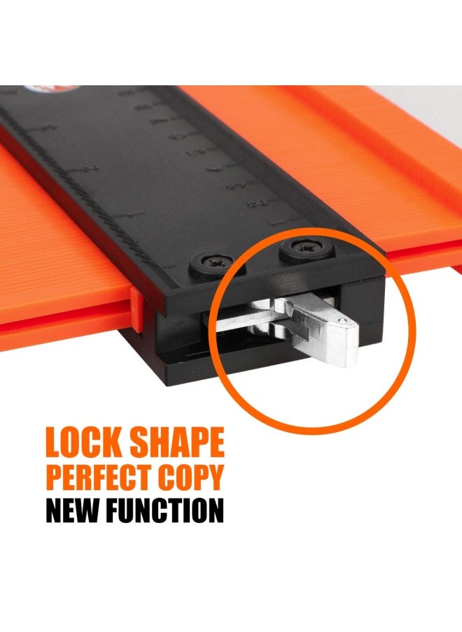 Saker - Contour Gauge 10 Inch Lock Profile Tool-Adjustable Lock-Men Gifts for Men Dad Him Boyfriend Husband-Precisely Copy Irregular Shape Duplicator-Irregular Welding Woodworking Tracing - Image 1