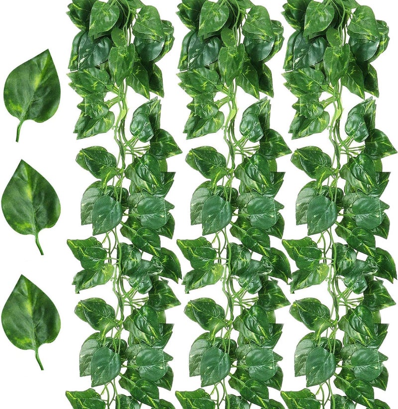 Dekorly Artificial Green Leaf Vine Money Plant Hanging, Artificial Ivy Leaves, Artificial Creeper Leaf Vine, Artificial Ivy Foliage, Ivy Wall Decor,Roof Decor | Each Plant 6 Feet (Green, 8) - Image 2