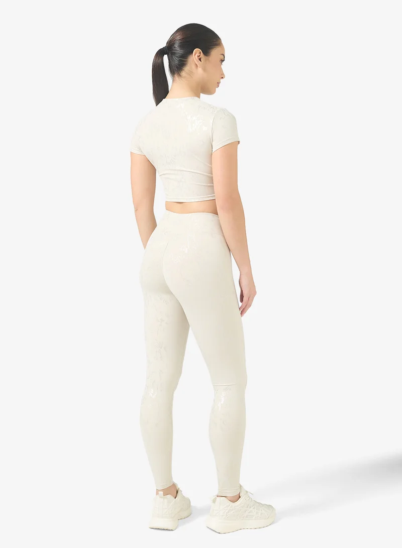 FRWD Sculpting Seamless Marble Print T-shirt & Legging Set