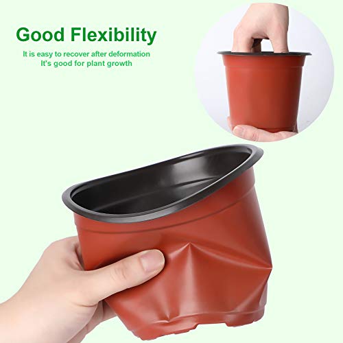 Augshy 110 Pcs 6" Plastic Plants Nursery Pot, Seed Starting Pots for Succulent Seedling Cutting Transplanting - Image 5