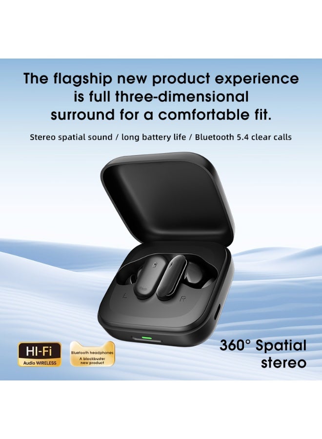 سماعات رأس بلوتوث داخل الأذن، عمر بطارية 8 ساعات، صوت محيطي استريو 360 درجة، مضخم صوت بلوتوث، إلغاء الضوضاء النشط، IP5 سماعات مقاومة للماء متوافقة مع iPhone وAndroid - Image 5