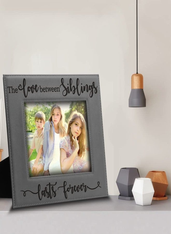 BELLA BUSTA -The Love Between Siblings Lasts Forever_ Engraved Leather Picture Frame (5x7 Horizontal) - Image 2