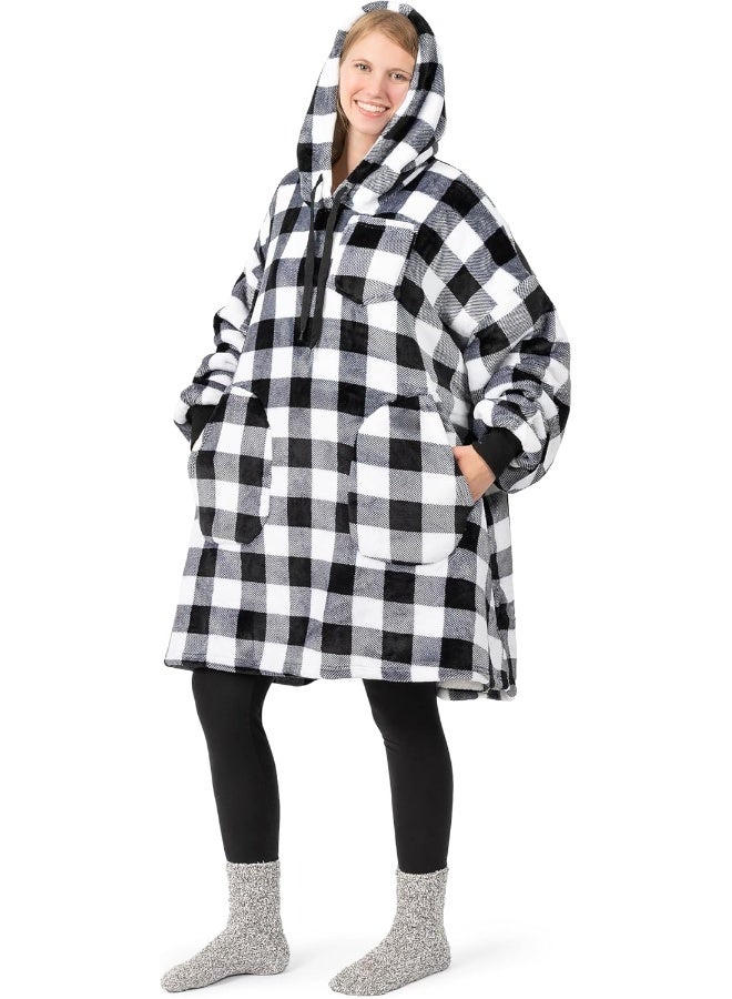 PAVILIA PAVILIA Blanket Hoodie for Women, Sherpa Wearable Blanket Men, Cozy Oversized Sweatshirt Blanket, Hooded Blanket Sweater  - Image 2