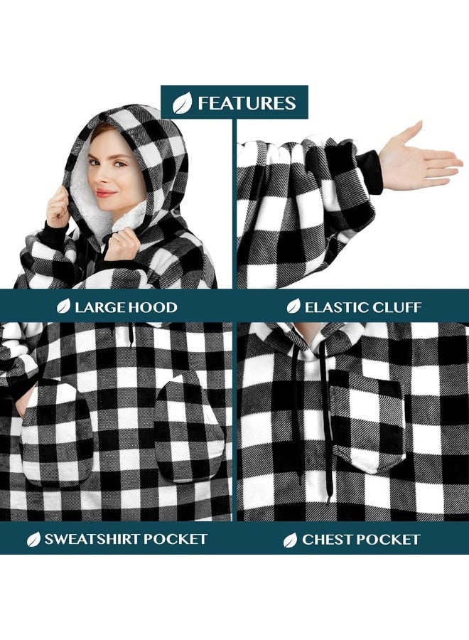 PAVILIA PAVILIA Blanket Hoodie for Women, Sherpa Wearable Blanket Men, Cozy Oversized Sweatshirt Blanket, Hooded Blanket Sweater  - Image 4