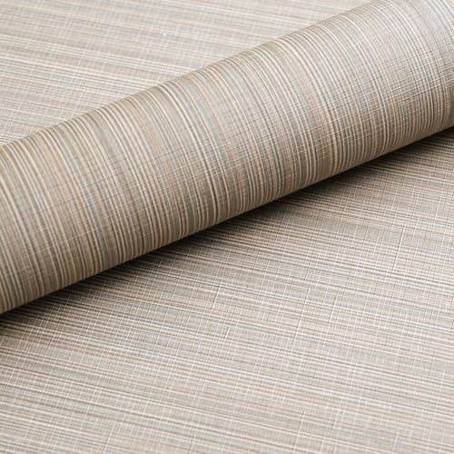 YXTII 20.8" x 196.8" Peel and Stick Wallpaper Grasscloth, Thick Brown Textured Wall Paper Neutral Waterproof Self Adhesive Removable Wallpaper Mural for Home Decor Bedroom Kitchen Cabinet - Image 2