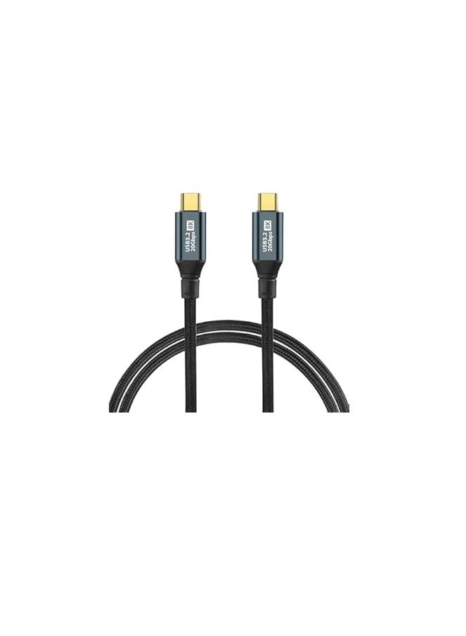 PD Fast Charging Cable - Data Cord - USB C to Type C - USB 3.2 - Gen3 - Thunderbolt 3 - E-Marker Chip - 20Gbps - 8K@60Hz - 20V/5A - 100W -0.5M - Black