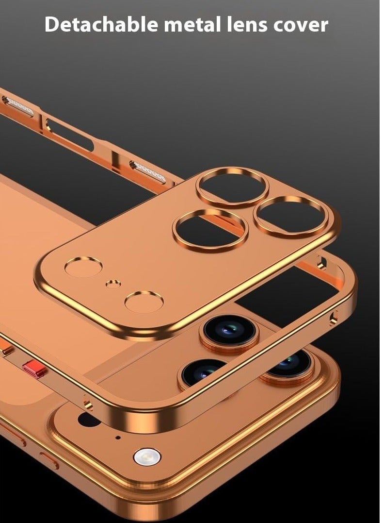 general Case Compatible with IPhone 17 Pro Max Luxury Premium Aluminum Alloy Shockproof Bumper Frame with Metal Lens Protector - Image 3