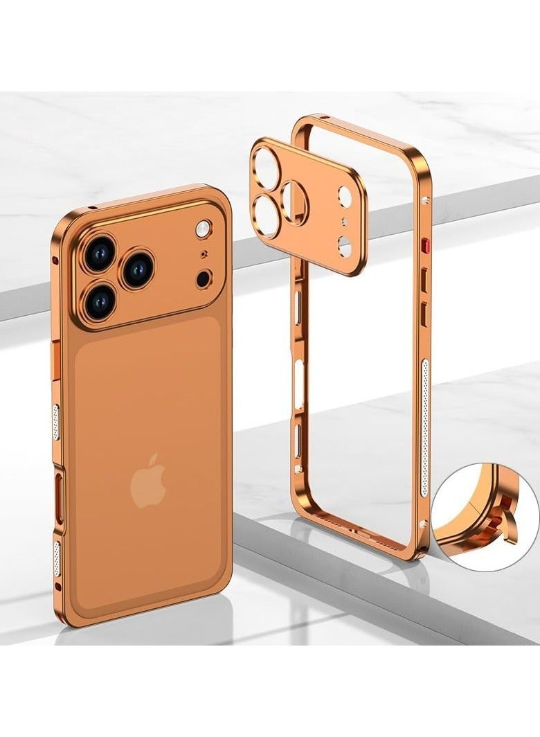 general Case Compatible with IPhone 17 Pro Max Luxury Premium Aluminum Alloy Shockproof Bumper Frame with Metal Lens Protector - Image 1