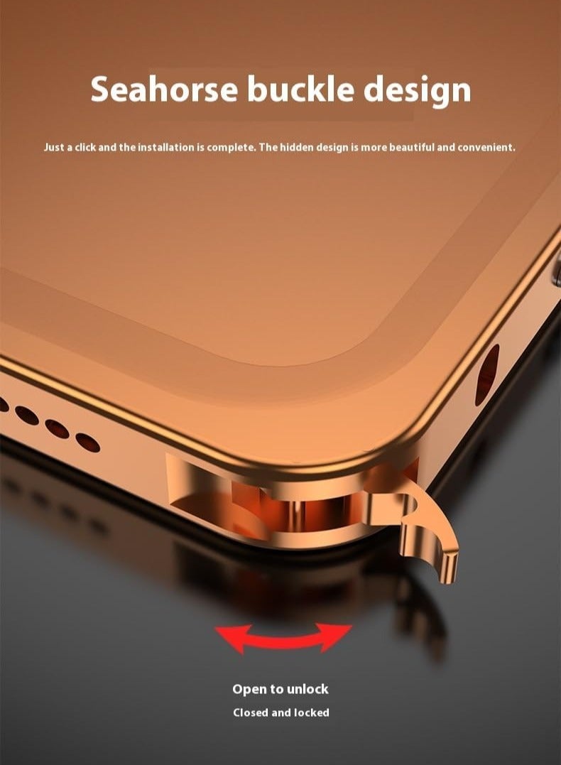 general Case Compatible with IPhone 17 Pro Max Luxury Premium Aluminum Alloy Shockproof Bumper Frame with Metal Lens Protector - Image 2