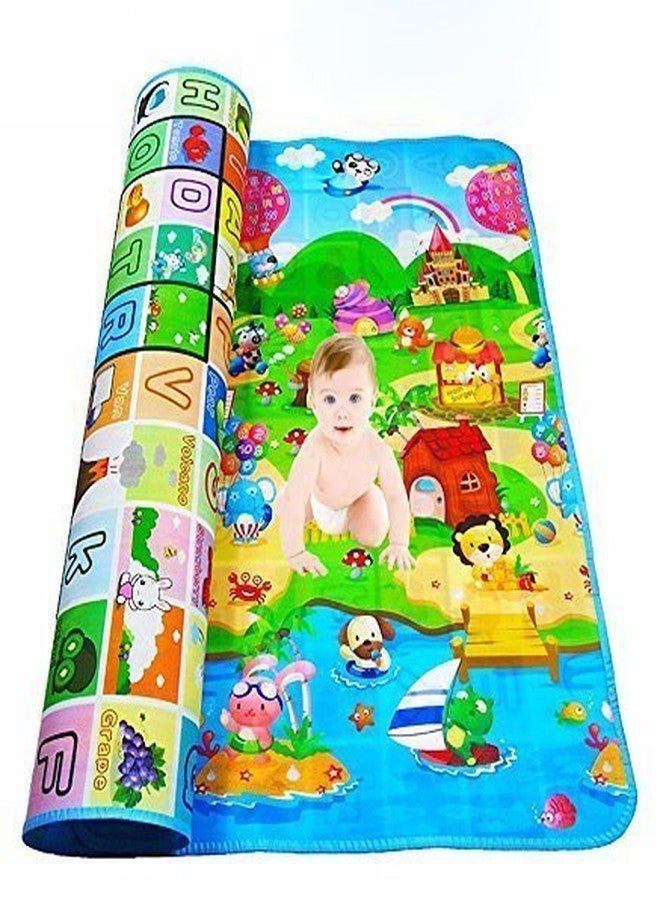 Vroxy Multi Function Anti Skid Double Sided Baby Crawling Play Mat - Water Resistant Baby Play & Crawl Mat - Soft and Sturdy Imported Material Mat (Assorted Design & Color) (Large) - Image 1