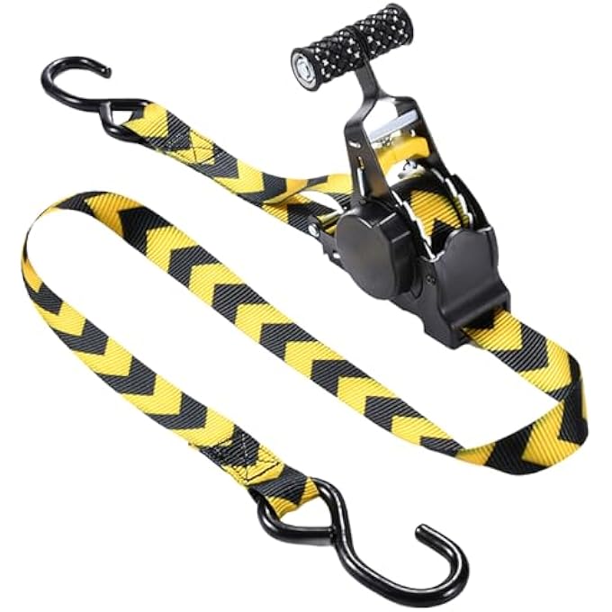 CARGO STRAPS,HEAVY DUTY AUTO SELF RETRACTING TIE DOWN STRAPS - RETRACTABLE ROPE HEAVY DUTY BUCKLE WITH S HOOKS, CAR ACCESSORIES FOR VEHICLES TRAILER TRUCK BOAT APPLIANCES - Image 1