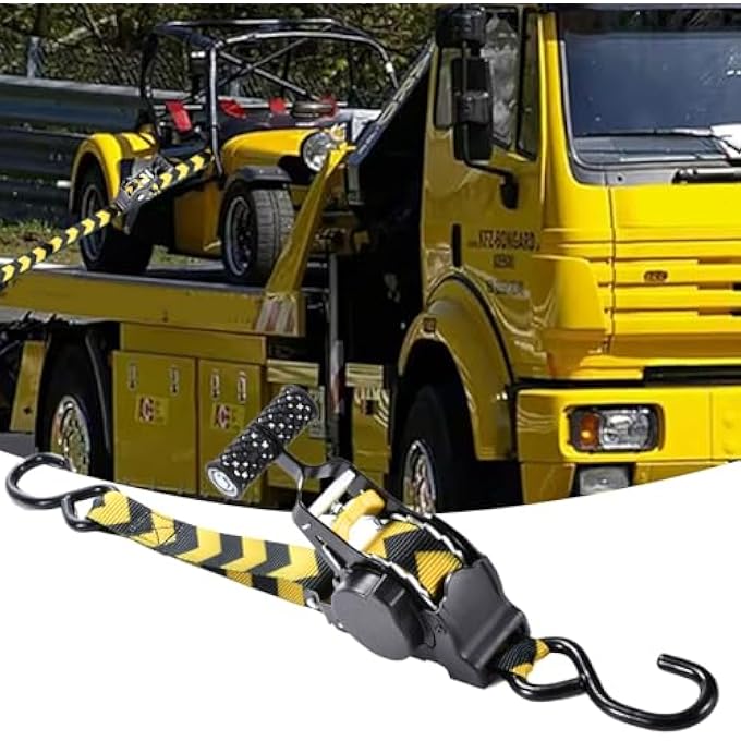CARGO STRAPS,HEAVY DUTY AUTO SELF RETRACTING TIE DOWN STRAPS - RETRACTABLE ROPE HEAVY DUTY BUCKLE WITH S HOOKS, CAR ACCESSORIES FOR VEHICLES TRAILER TRUCK BOAT APPLIANCES - Image 4