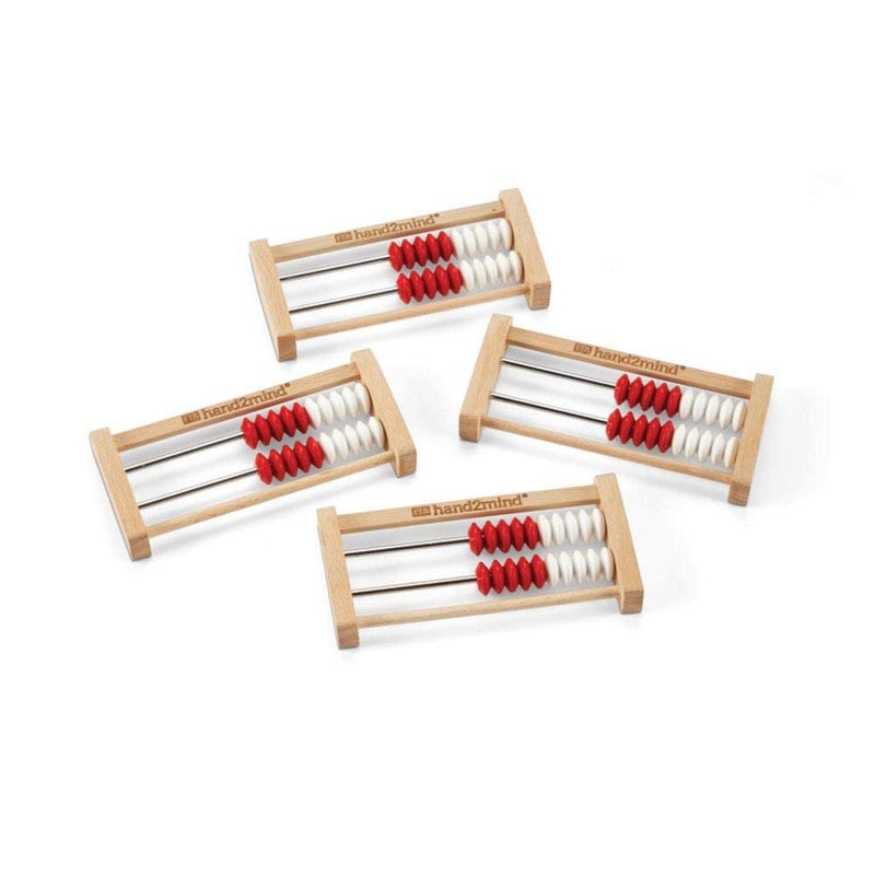 hand2mind hand2mind Mini 20 Bead Wooden Rekenrek, Abacus for Kids Math, Math Manipulatives Kindergarten, Counting Rack for Kids, Counters for Kids Math, Educational Toys for Elementary Kids (Set of 4)  - Image 1