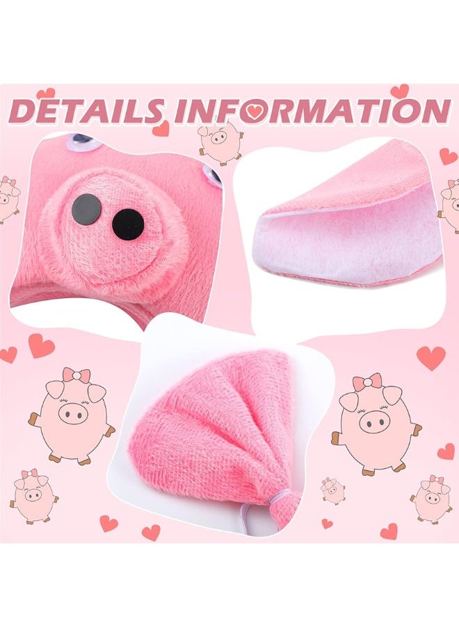 Kingdder 6 Pieces Pig Costume Kids Halloween Costumes Accessories Set Pig 3D Headband Bowtie Tail Set Fuzzy Pink Piggy Nose Headband for Toddlers Animal Dress up Cosplay - Image 5