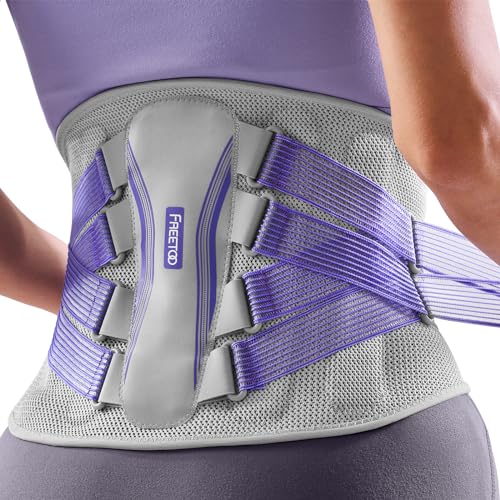 FREETOO Back Brace for Lower Back Pain Women with Bionic Support System Adjustable Knitted Lumbar Support Belt Breathable Mesh Design with Lumbar Padfor Herniated DiscSciaticaScoliosis - Image 2