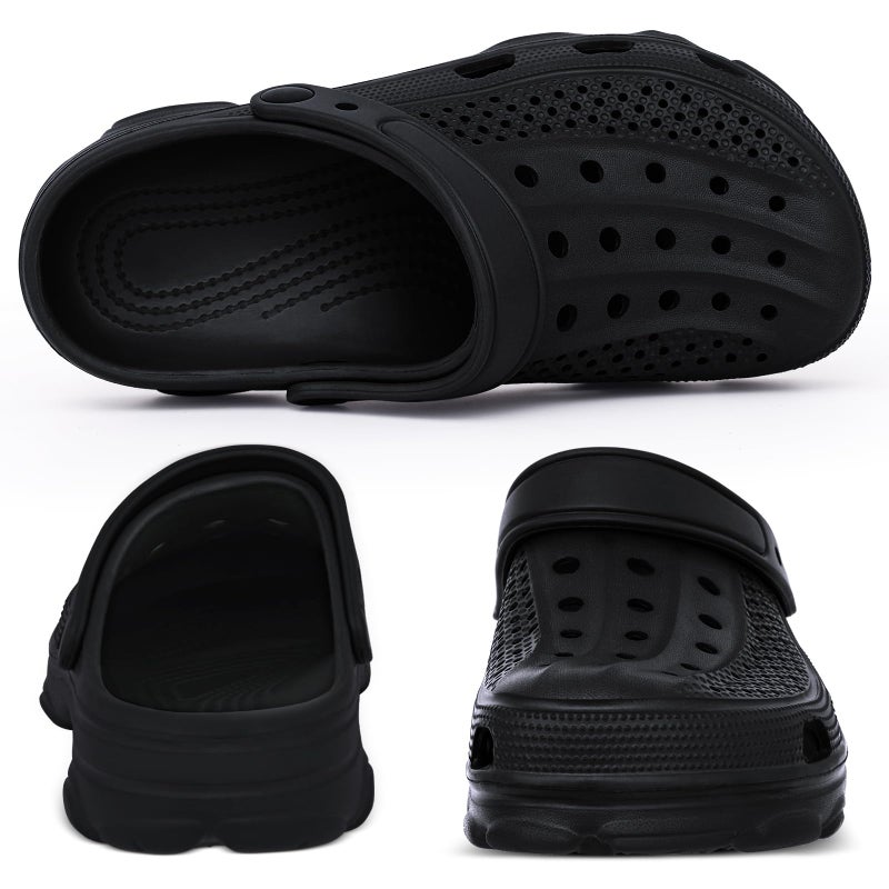 Beslip Womens Mens Garden Clogs Shoes with Arch Support Unisex Comfort Slip-on Sandals, Black 43 (10.5-11 Women/9-9.5 Men) - Image 3
