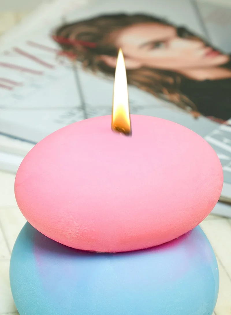 Flamingo Candles Pink & Blue Neon Pebble Candle