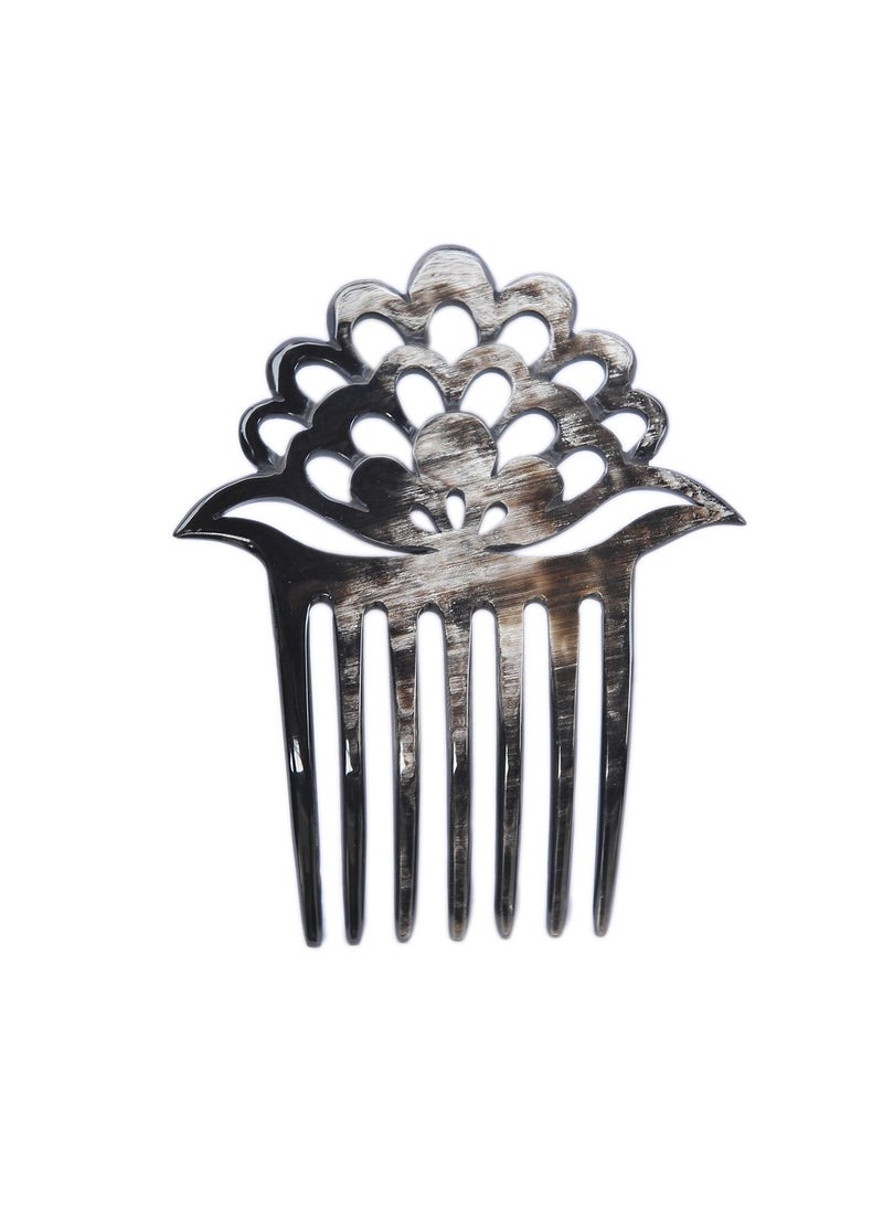 Marycrafts Marycrafts Lotus Flower Buffalo Horn 7 Prongs Hair Fork, Hair Side Comb, Hair Pin, Hair Accessory 