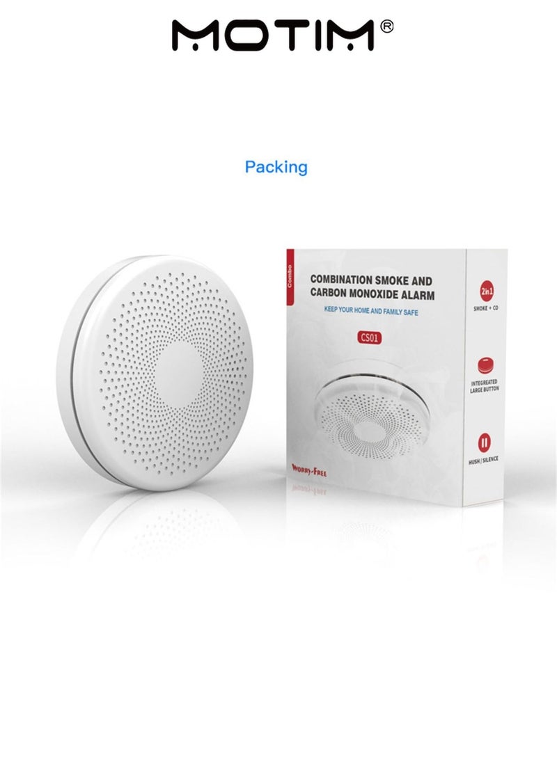 Motim Smart WiFi Smoke Fire And Carbon Monoxide Detector Alarm For Home Security With Audible Alert Battery Powered Wall Ceiling Mount Durable Life Saving Protection Device - Image 2