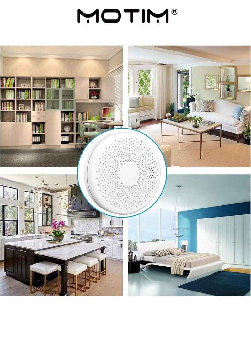 Motim Smart WiFi Smoke Fire And Carbon Monoxide Detector Alarm For Home Security With Audible Alert Battery Powered Wall Ceiling Mount Durable Life Saving Protection Device - Image 5