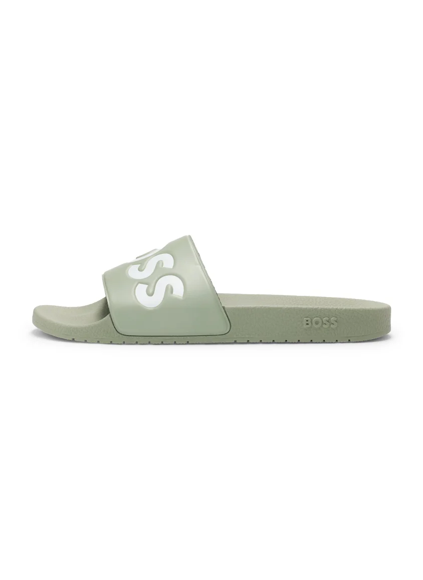 بوس Italian-made slides with large logo detail