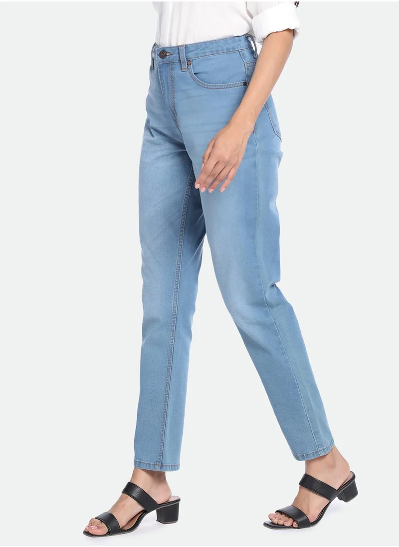 دينيس لينغو Indigo High Rise Slim Fit Jeans for Women - Stretch Denim