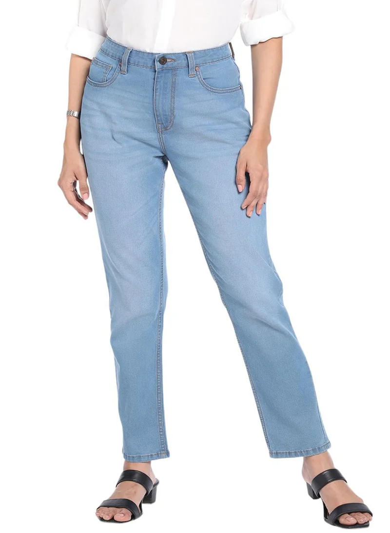دينيس لينغو Indigo High Rise Slim Fit Jeans for Women - Stretch Denim