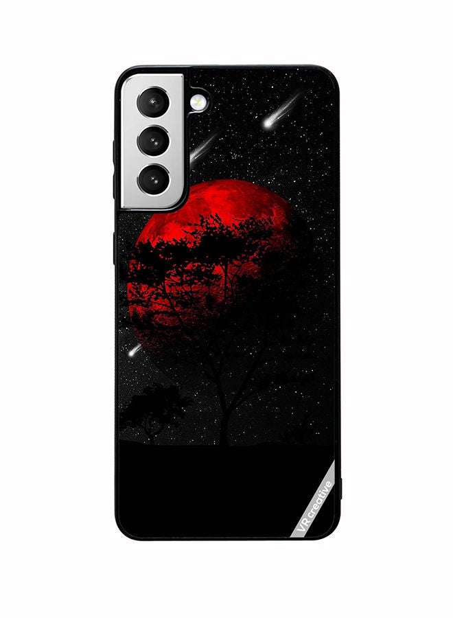 VR CREATIVE Protective Case Cover For Samsung Galaxy S22 5G Red Moon Design Multicolour - Image 1