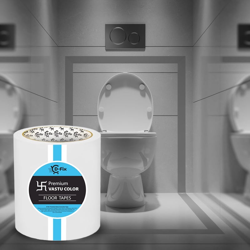 D-Fix ® شريط أرضيات فاستو الملون | عرض 4 بوصة، 25 متر لكل منها، | أبيض | علاج فاستو دوتش، تصحيح فاستو للحمام، المرحاض، المدخل، المنزل والمكتب (عبوة من 1 لفة) - Image 5