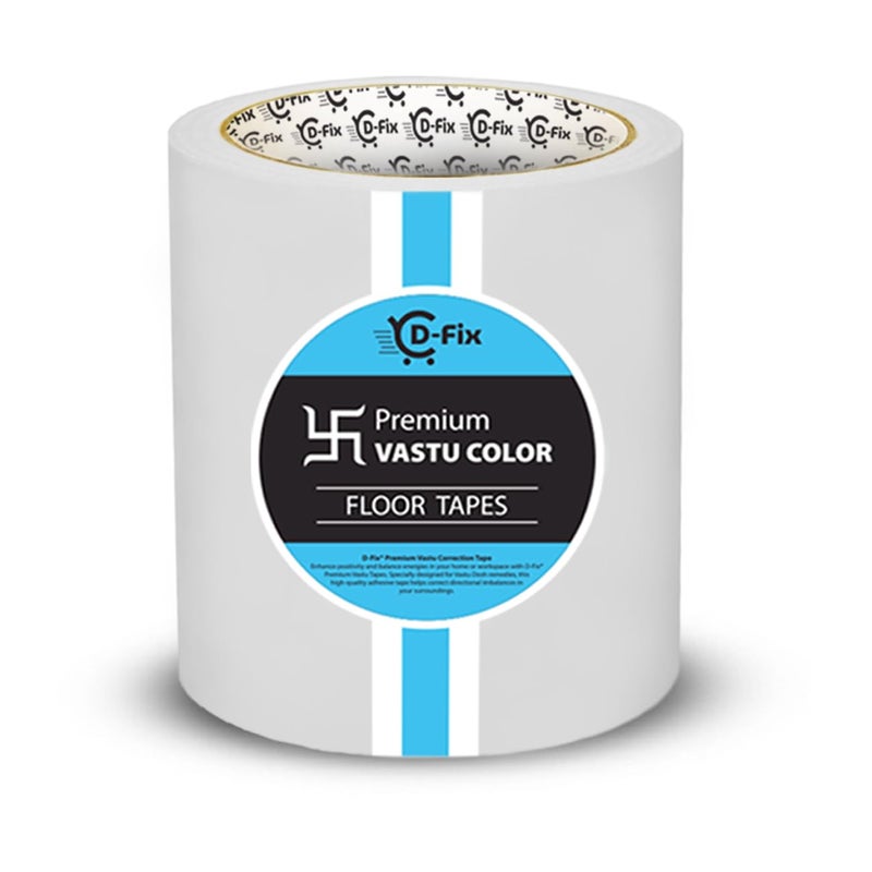 D-Fix ® شريط أرضيات فاستو الملون | عرض 4 بوصة، 25 متر لكل منها، | أبيض | علاج فاستو دوتش، تصحيح فاستو للحمام، المرحاض، المدخل، المنزل والمكتب (عبوة من 1 لفة) - Image 1