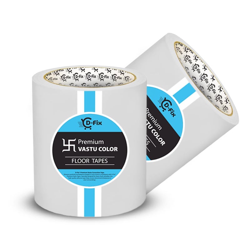 D-Fix ® شريط أرضيات فاستو الملون | عرض 4 بوصة، 25 متر لكل منها، | أبيض | علاج فاستو دوتش، تصحيح فاستو للحمام، المرحاض، المدخل، المنزل والمكتب (عبوة من 1 لفة) - Image 2