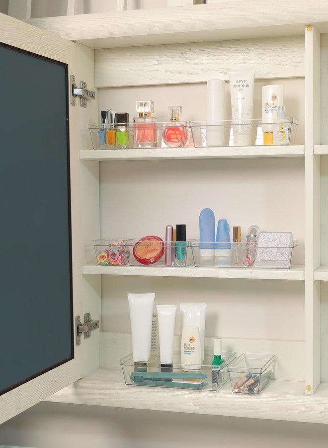 Sodynee Clear Plastic Drawer Organizer Storage - 25Pcs 4 Size Desk Bathroom Kitchen Organizers and Accessories Office Organization, Vanity Stackable Drawers Bins Trays Containers Dividers Makeup Sets - Image 5
