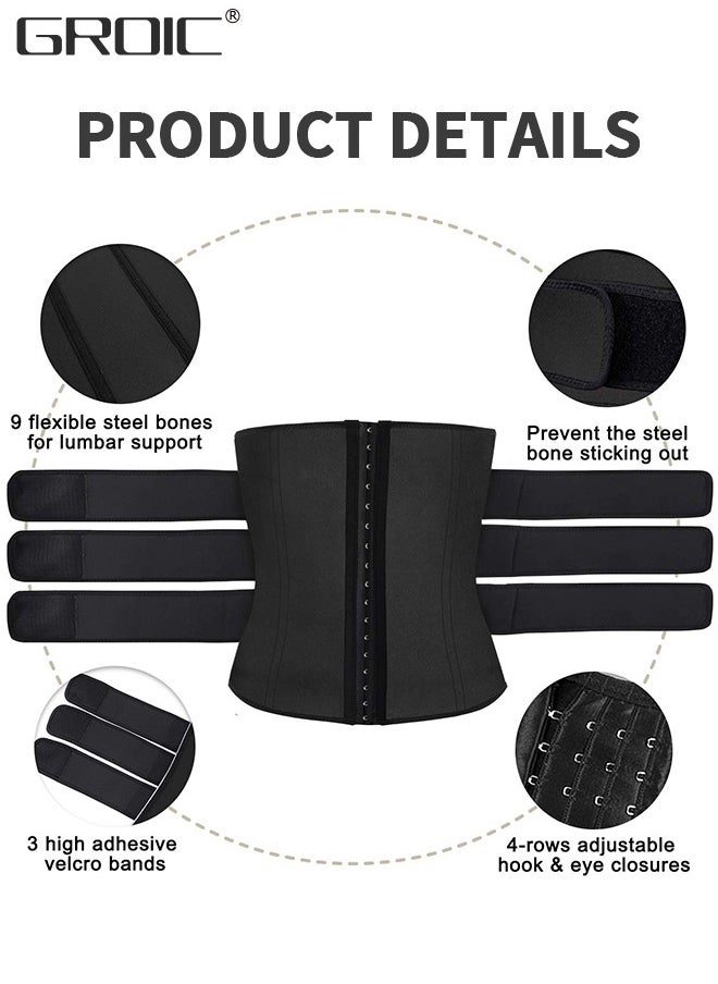 GROIC Men's Waist Trainer Sauna Weight Loss Body Shaper Sweat Vest for Men with 3 Rows of Hooks and 3 Belt, Neoprene Sauna Waist Sauna Sweat Waist Trimmer Slimmer Belt Workout Girdle, 2XL  - Image 3