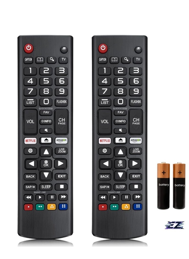 PopZa 【2 Pack】Universal LG TV Remote Control, Compatible with All LG Brand Models, TV Remote Control with Netflix Prime Video Shortcut Buttons – With Battery - Image 1