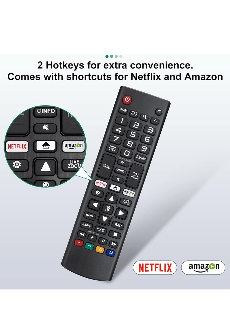 PopZa 【2 Pack】Universal LG TV Remote Control, Compatible with All LG Brand Models, TV Remote Control with Netflix Prime Video Shortcut Buttons – With Battery - Image 3