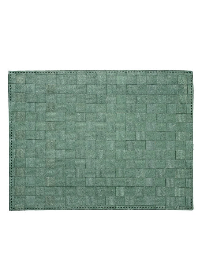 Restaurantware Macroweave 16 x 12 Inch Woven Placemats, Set Of 6 Rectangle Table Placemats - Durable, Easy To Clean, Green Plastic Placemats For Dining Table, For Homes or Restaurants, - Image 1
