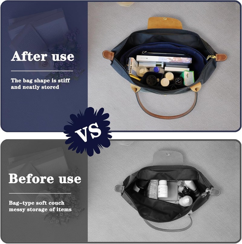 Lckaey إدراج محفظة Lckaey لمحافظات Longchamp، مع حقيبة منظمة صغيرة قابلة للطي – 1014navyblue-S - Image 2