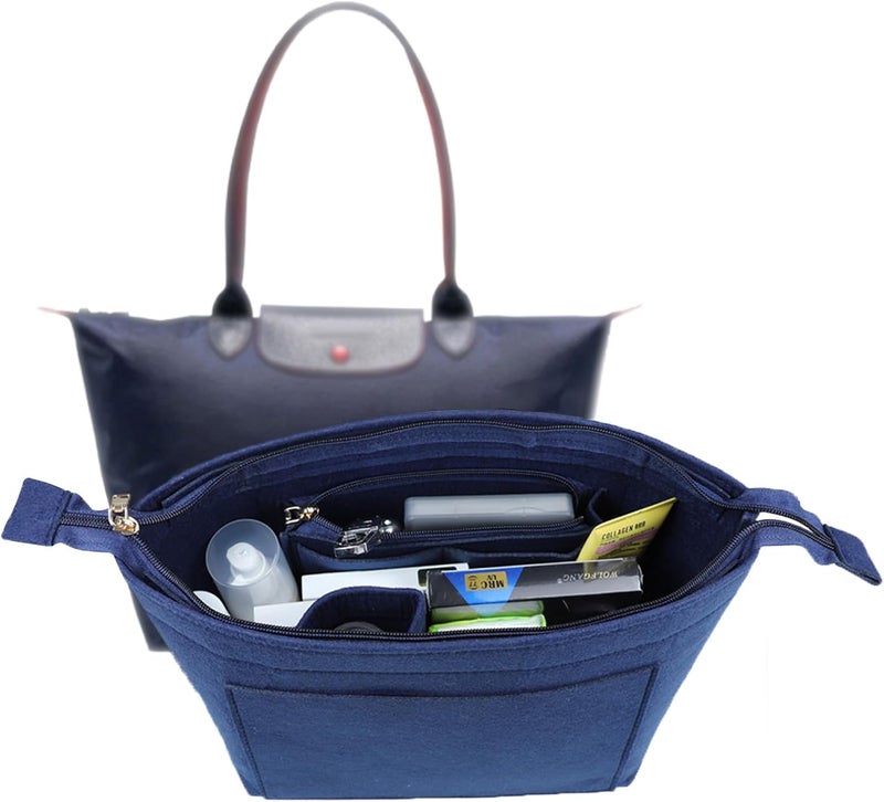 Lckaey إدراج محفظة Lckaey لمحافظات Longchamp، مع حقيبة منظمة صغيرة قابلة للطي – 1014navyblue-S - Image 1