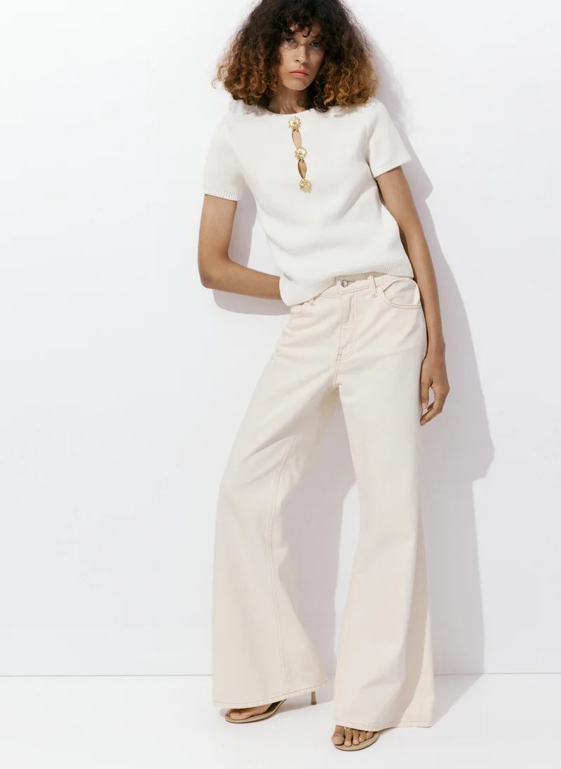 Mango 05-CRUDO Jumper With Metallic Detail Openings for Women | Best Price UAE