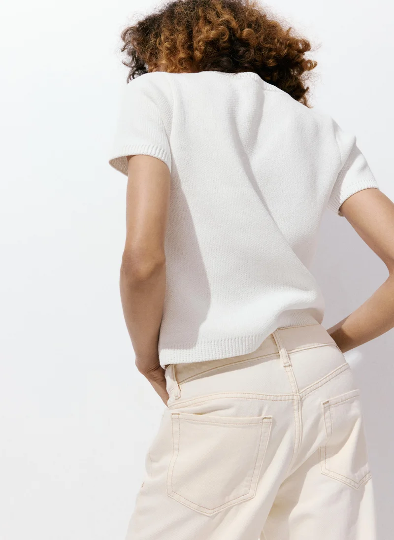 Mango 05-CRUDO Jumper With Metallic Detail Openings for Women | Best Price UAE