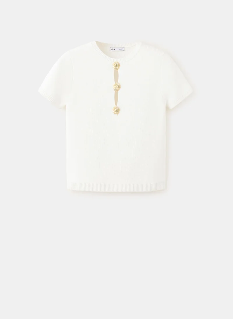 Mango 05-CRUDO Jumper With Metallic Detail Openings for Women | Best Price UAE