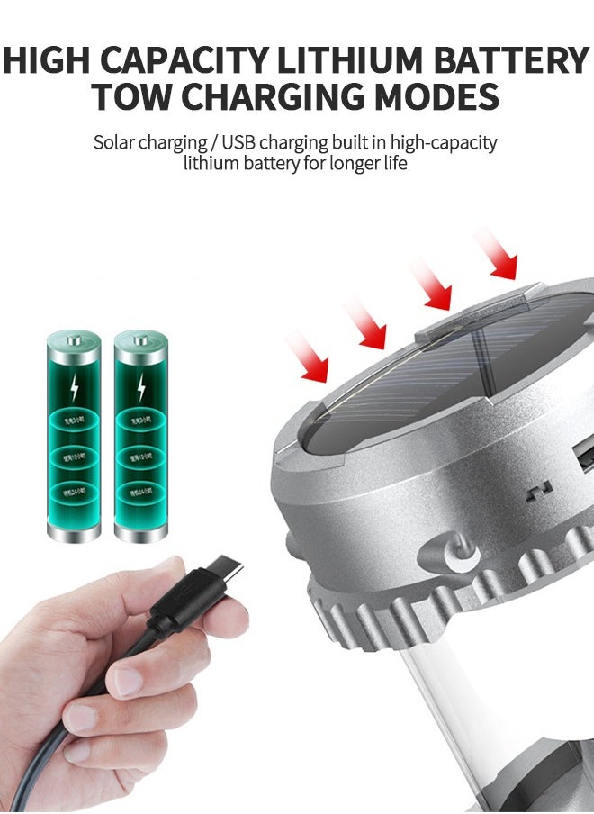 GROIC LED Camping Lantern with Bluetooth Speaker Compass and Fan Hang USB Rechargeable Tent Fan Tent Light IPX6 Waterproof for Camping Hiking Car, Camping Gear Must Haves  - Image 3